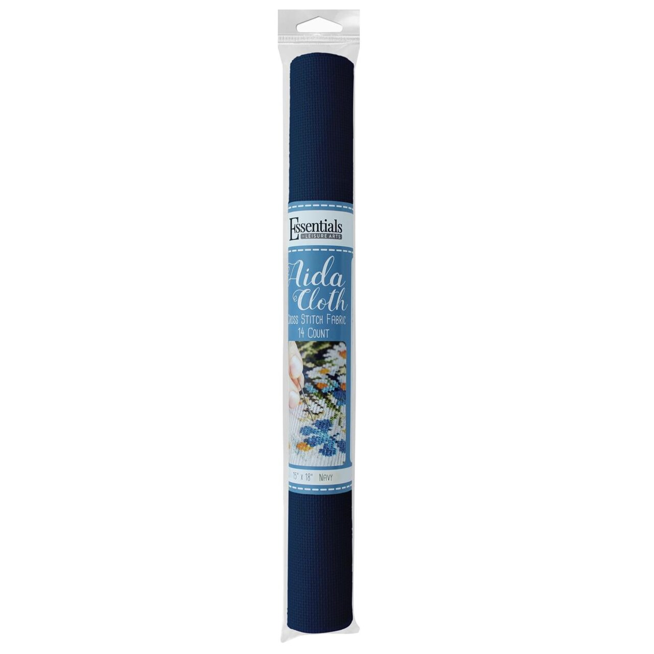 Essentials By Leisure Arts Aida Cloth, 14 Count, Navy, Cross Stitch Fabric, Embroidery Fabric, Cross Stitch Supplies For Crafting, Stitching, And Sewing Projects 15X18
